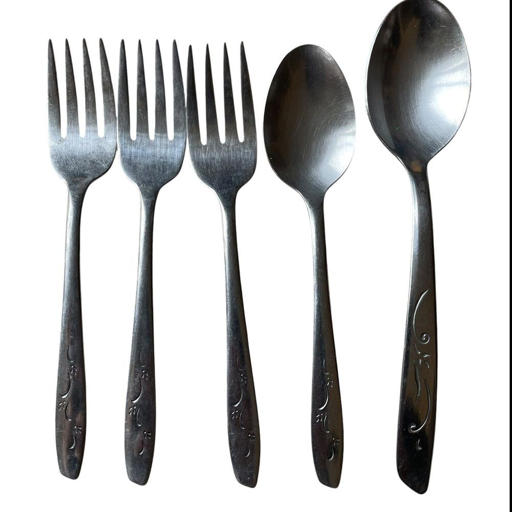 12 pc Silco MARDI GRAS Stainless International Silver MCM Knives Spoons Forks - Picture 6 of 6